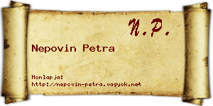 Nepovin Petra névjegykártya